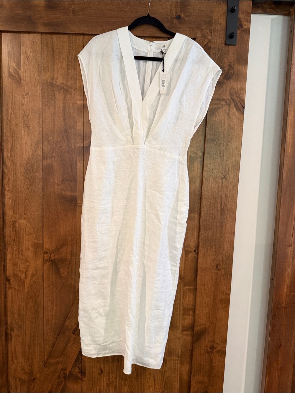 Banana Republic linen Mari Draped Midi Dress NWT